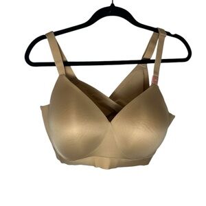 Cacique collection tan comfort bliss lightly lined lounge bra 42D NWT